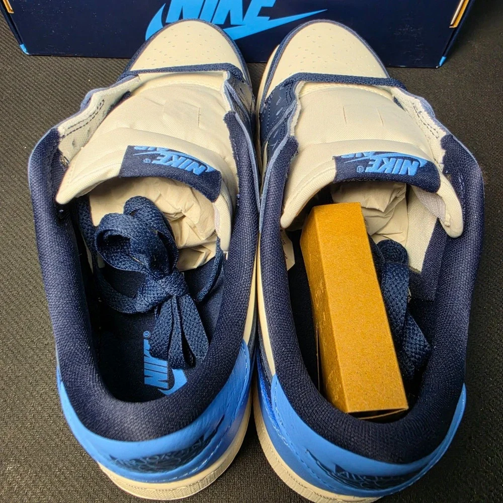 New Women 7.5 Youth 6Y Air Jordan 1 Retro Low OG GS Univ Blue Midnight Navy NIB - Picture 8 of 9